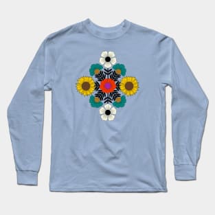 Colorful floral design with sunflowers Long Sleeve T-Shirt